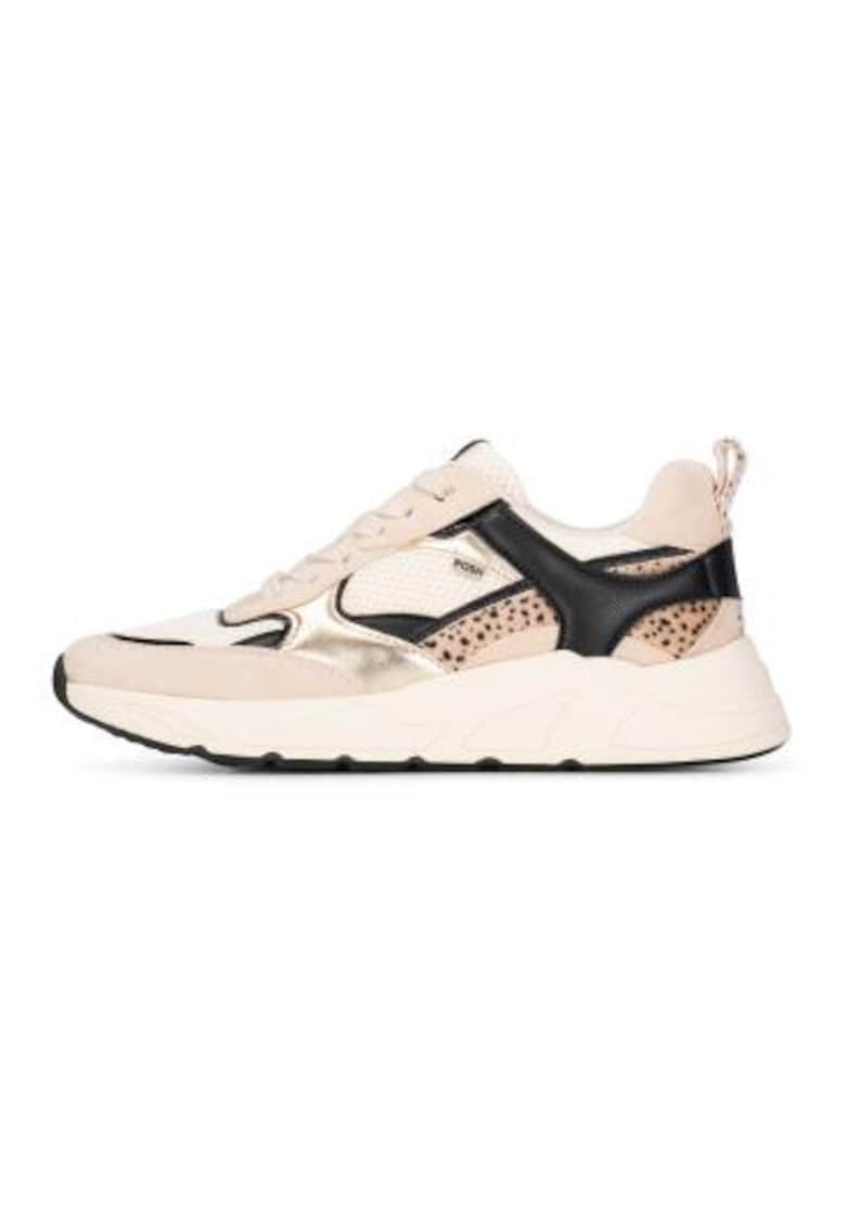 Pantofi sport cu garnituri sintetice si textile