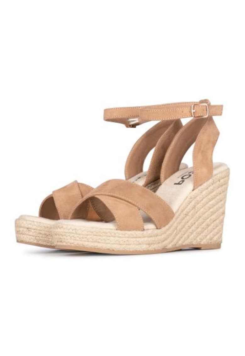 Sandale wedge uni cu varf rotund nola