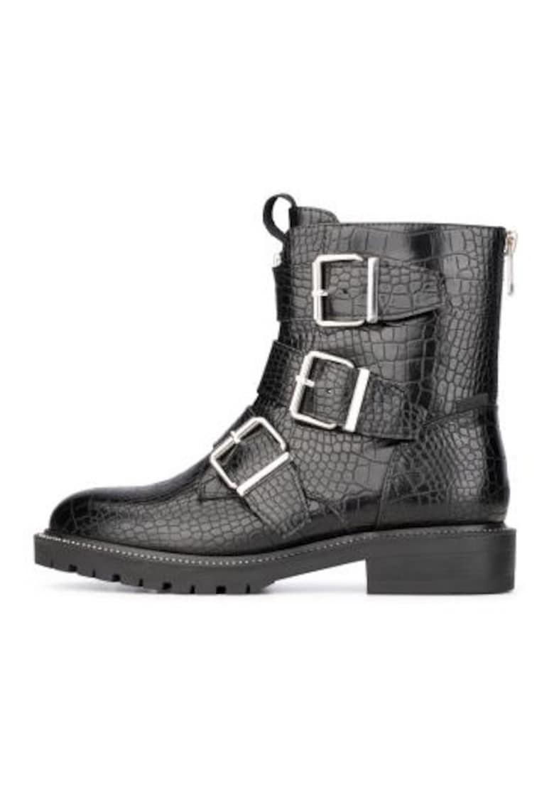 Ghete biker din piele ecologica Janet