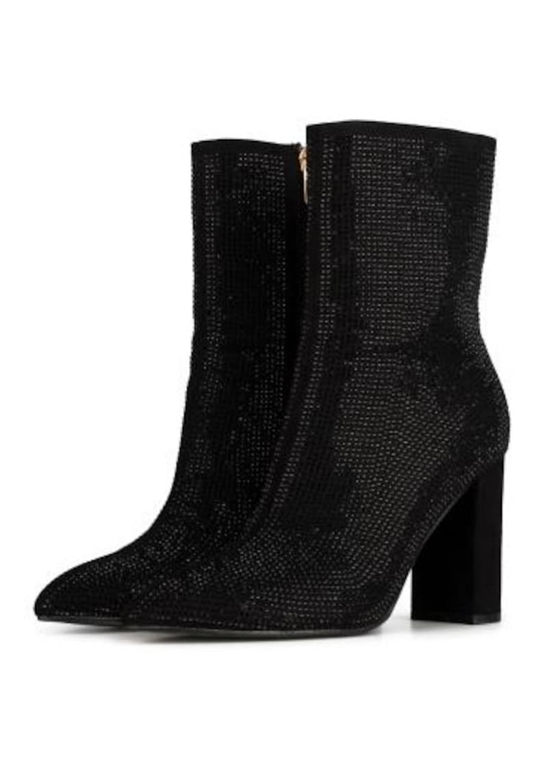Botine cu toc din piele LAUREN