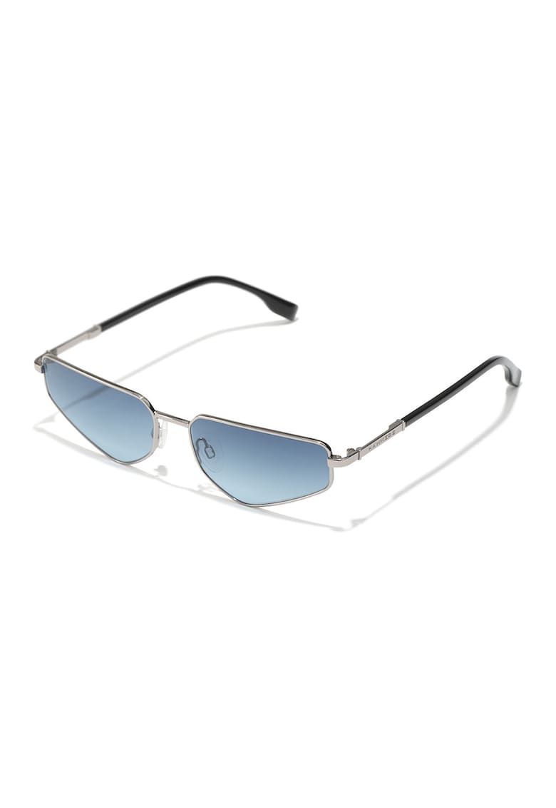 Ochelari de soare dreptunghiulari unisex cu rama metalica - Argintiu
