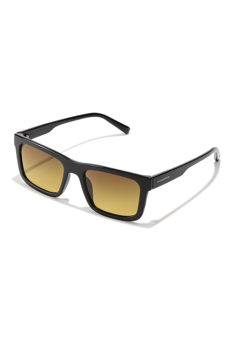 Ochelari de soare unisex dreptunghiulari Terra - Negru