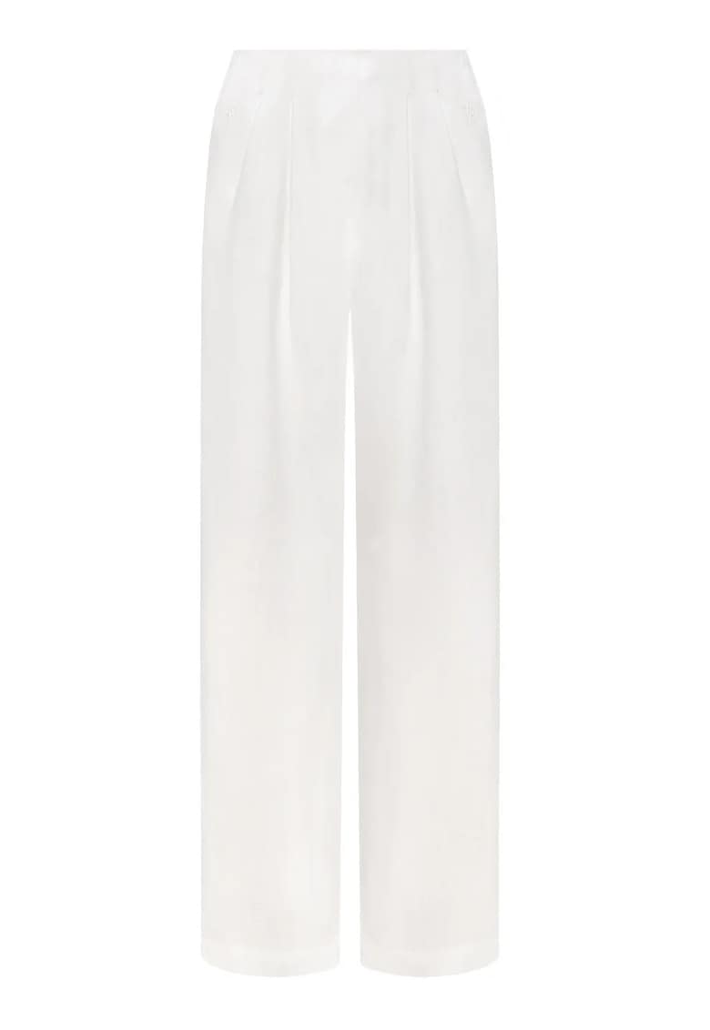 Pantaloni cu croiala ampla Ora - Ecru