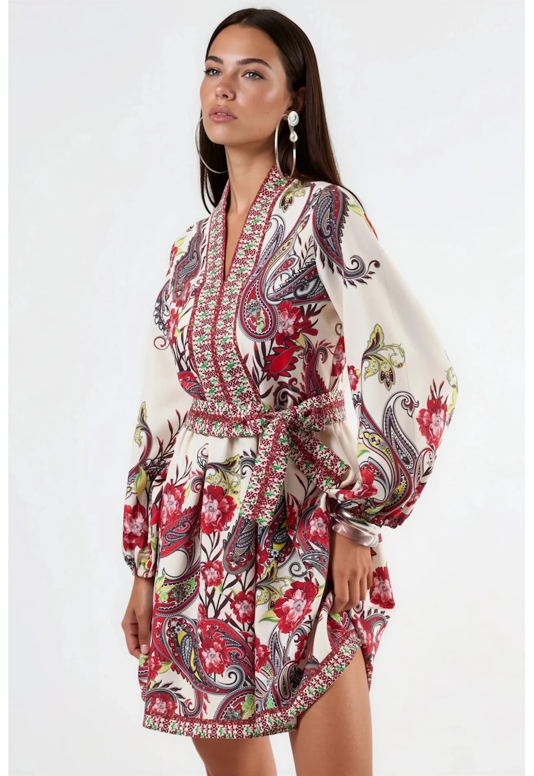 Rochie mini - casual - rosu - poliester-lycra