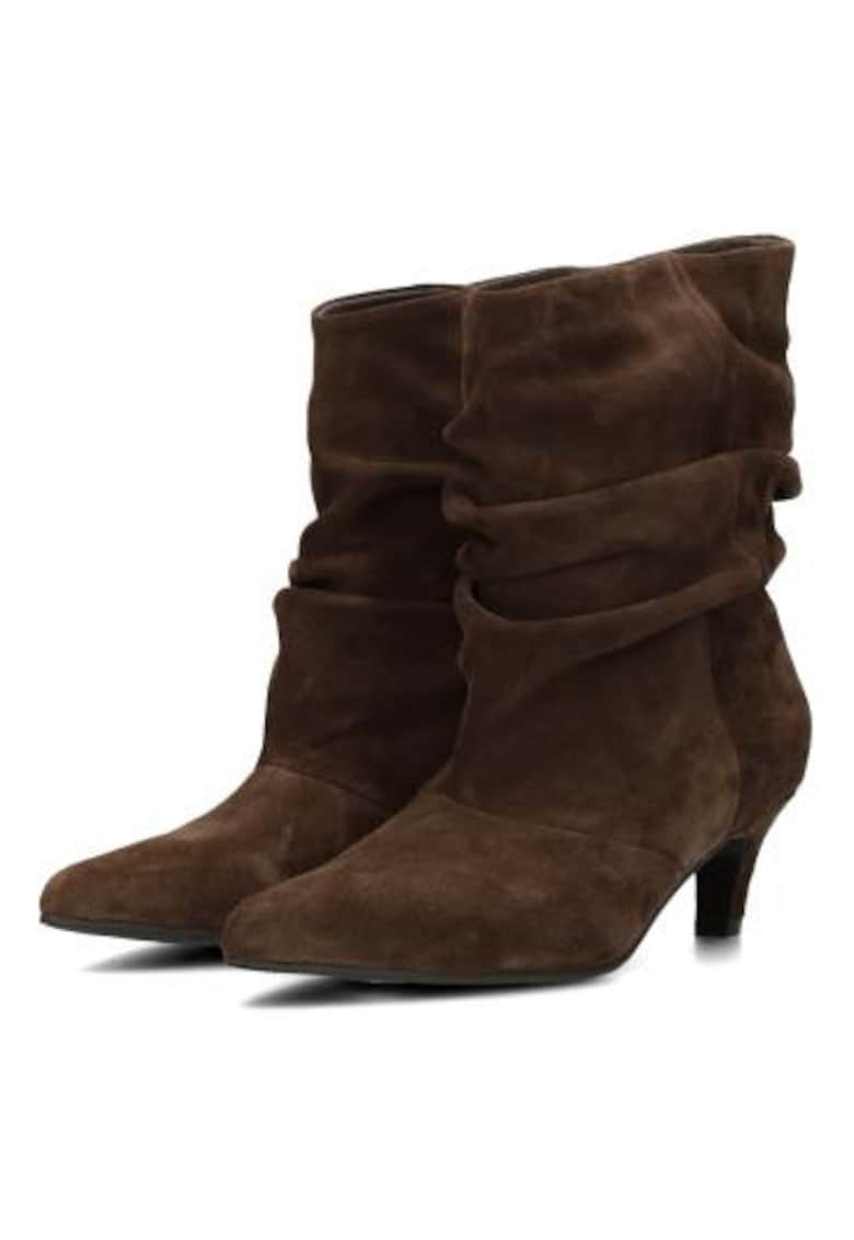 Botine din piele intoarsa ecologica cu toc stiletto