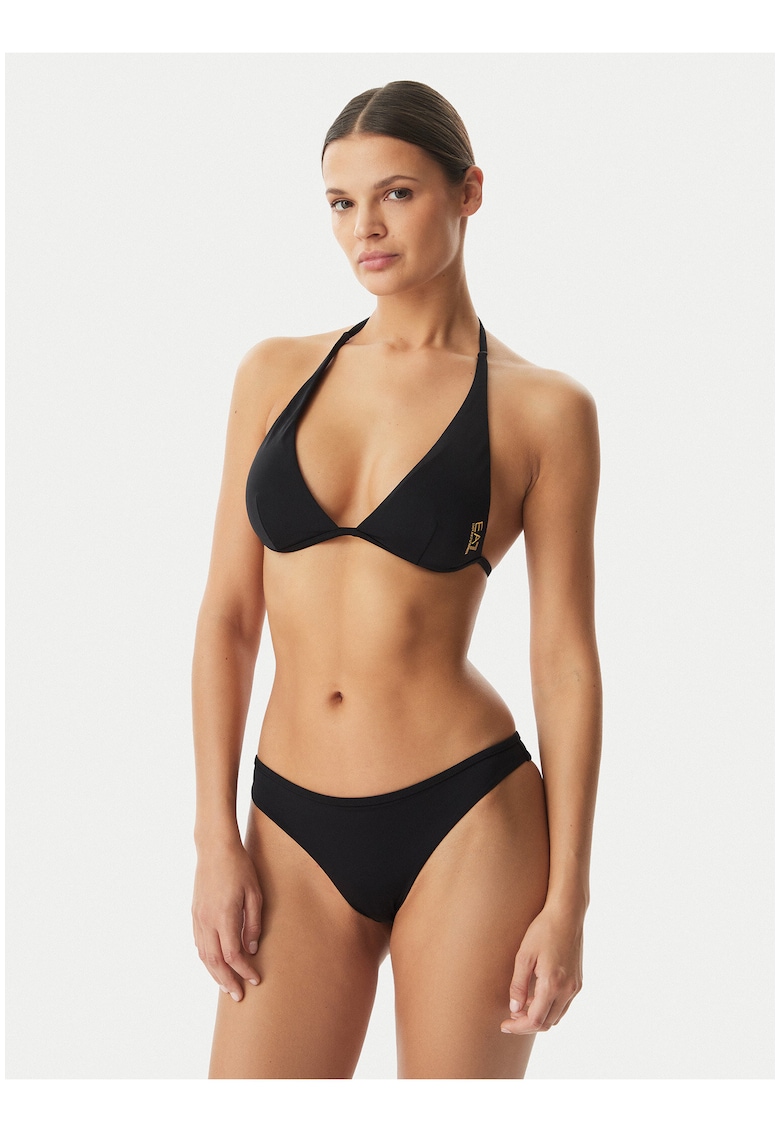 Costum de baie bikini pentru femei - Emporio Armani - negru - material elastic - slip brazilian