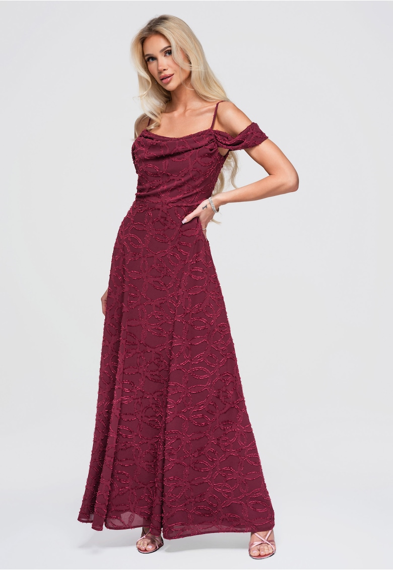 Rochie cu elastan confortabila si eleganta - Visiniu