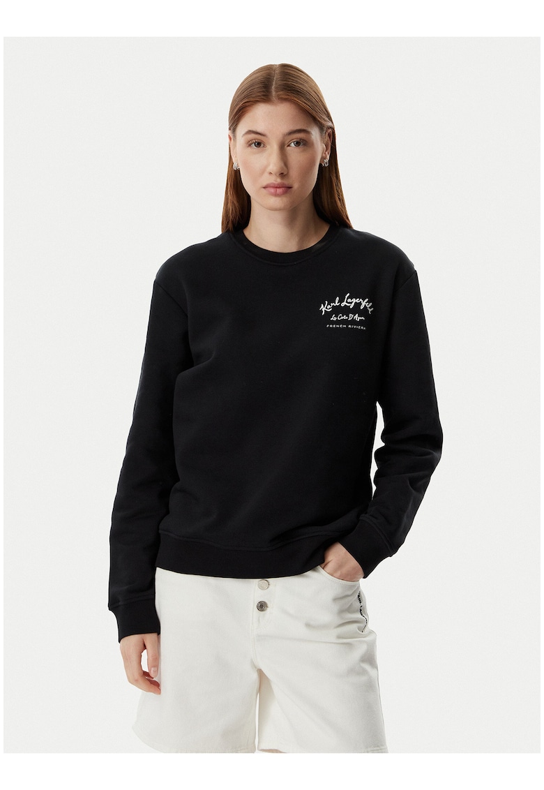 Bluza dama - negru - bumbac organic - imprimeu grafic