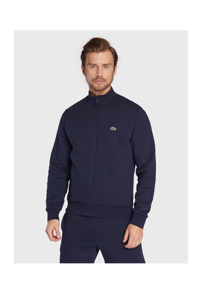 Bluza barbati - bleumarin - bumbac - maneca lunga - fermoar -