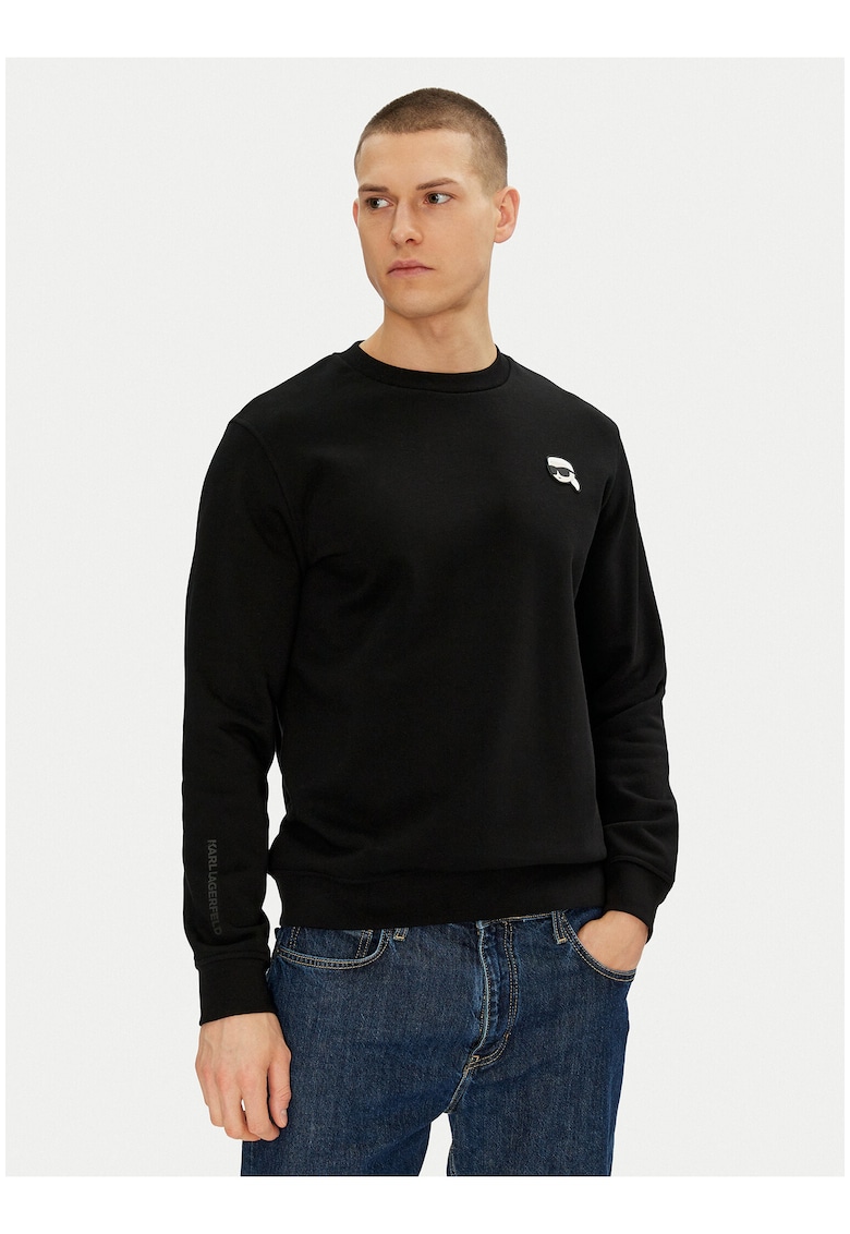 Bluza barbati - negru - bumbac si poliester - maneca lunga - croiala regular fit -