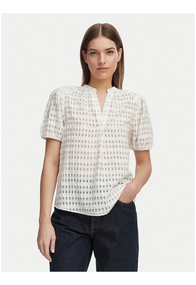 Bluza dama - alb - material sintetic - croiala regular fit - maneca scurta