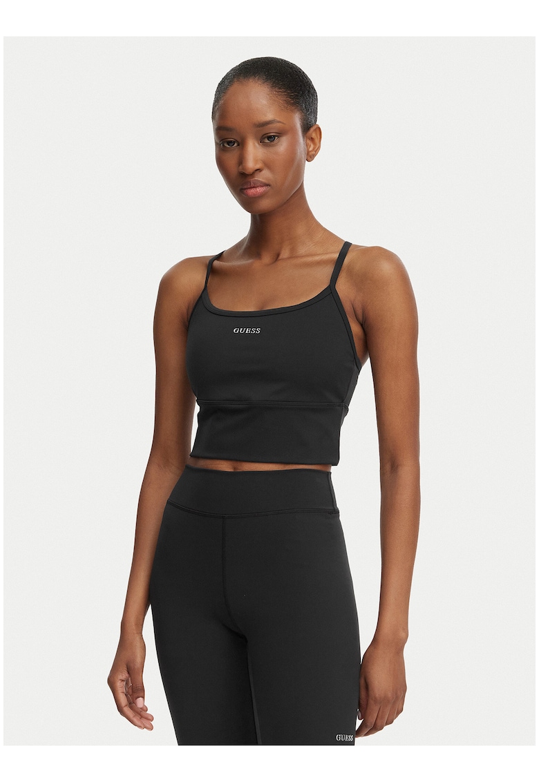 Bustiera sport Dama - negru - material elastic - cupe intarite -