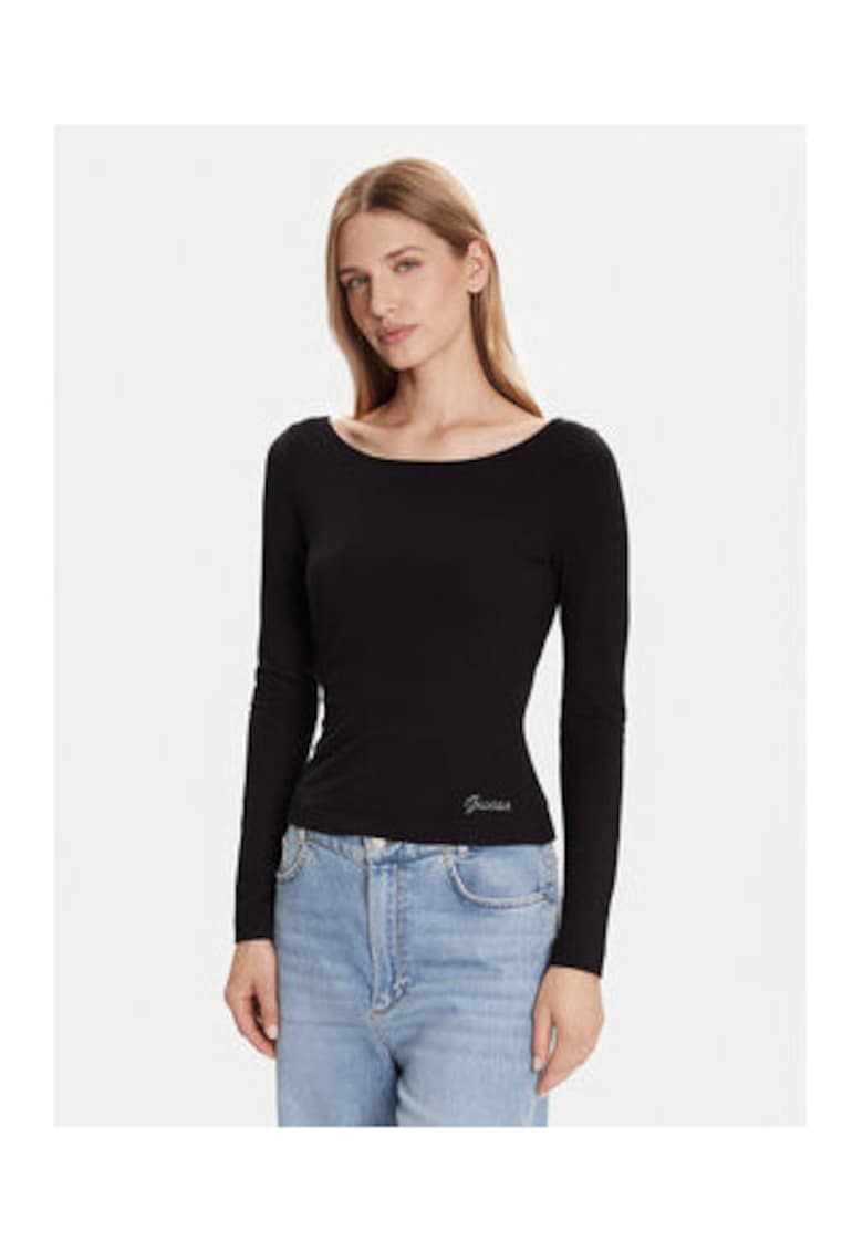 Bluza dama - neagra - casual - maneca lunga - viscoza -