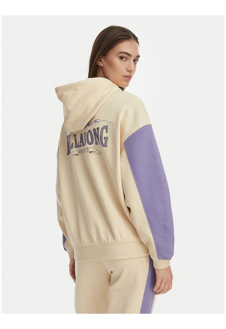 Hanorac dama - oversized - bej - bumbac/poliester -