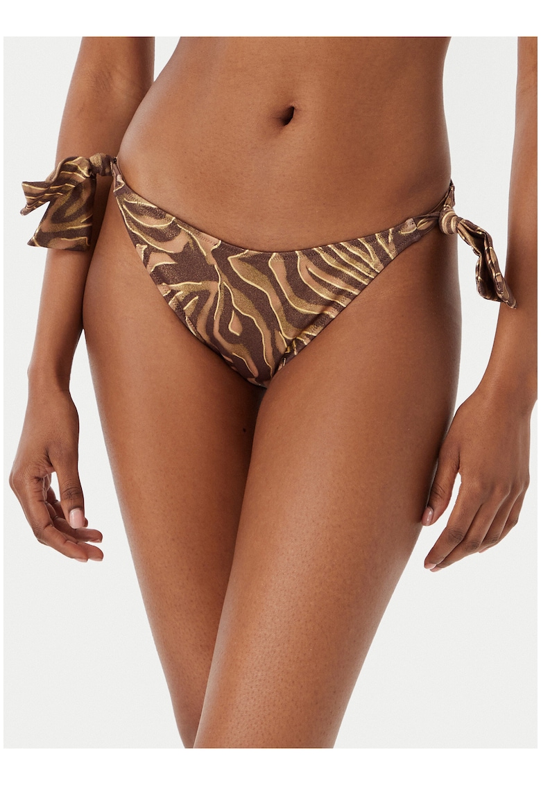 Slip de bikini dama - animal print zebra - maro - material sintetic