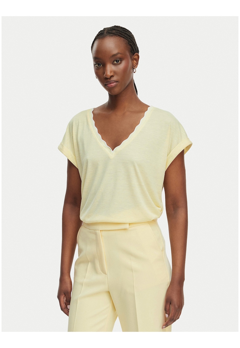 Bluza dama - galben - maneci scurte - material placut