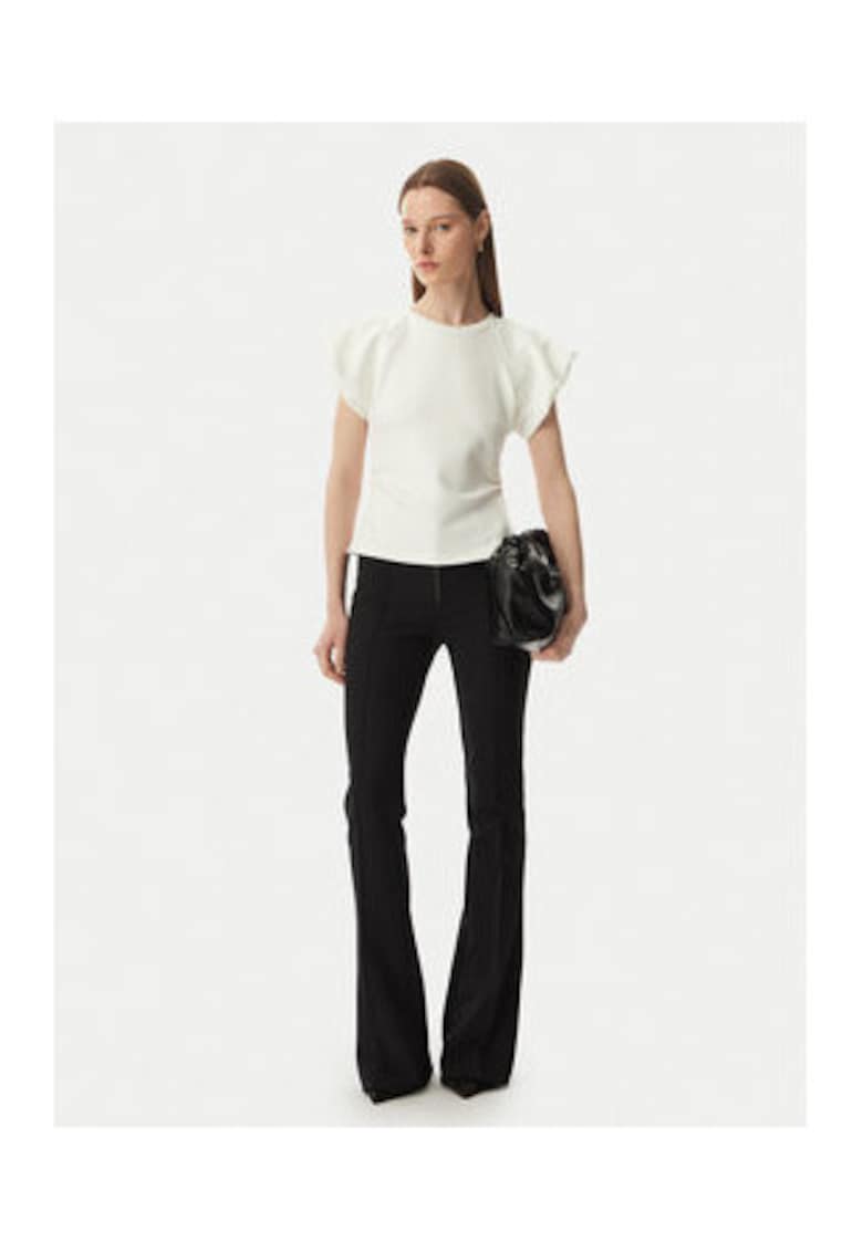 Bluza dama - bej - viscoza|poliester - maneca scurta - casual