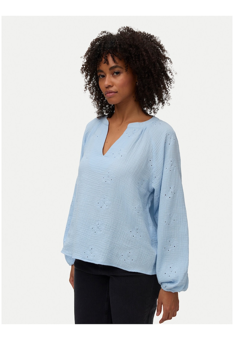 Bluza dama - alb - regular fit - Albastru