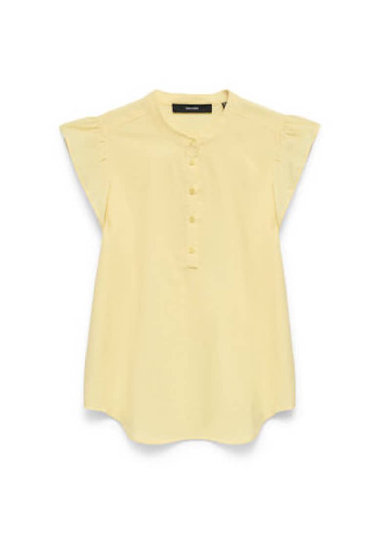 Bluza dama - galben - bumbac organic si in - croiala regular fit - maneci scurte -