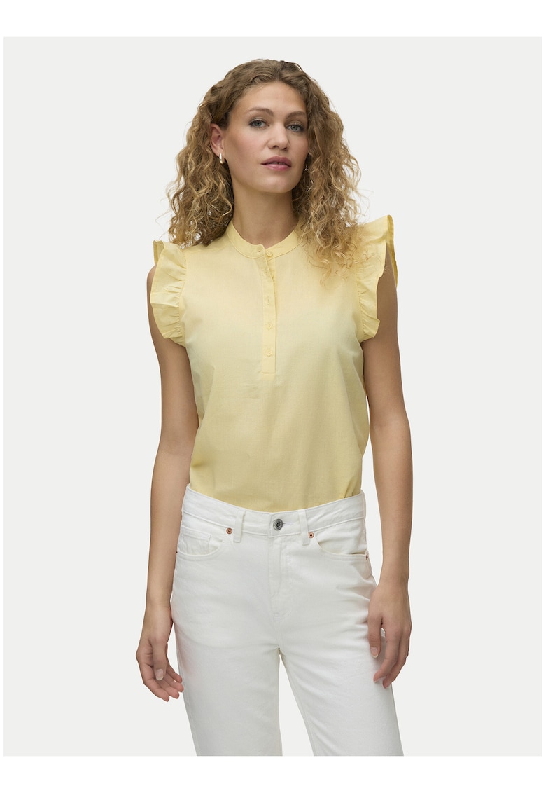 Bluza dama - galben - bumbac organic si in - croiala regular fit - maneci scurte