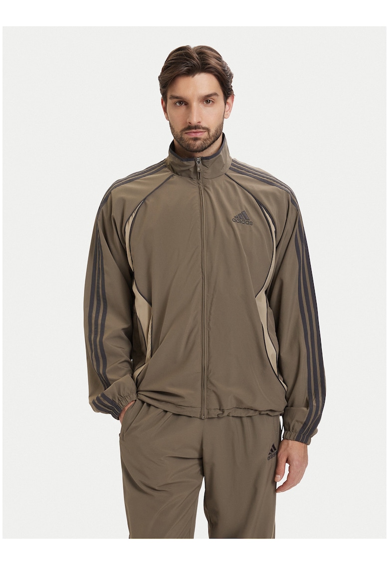 Hanorac sport barbati - Kaki - material reciclat - maneca lunga - fermoar