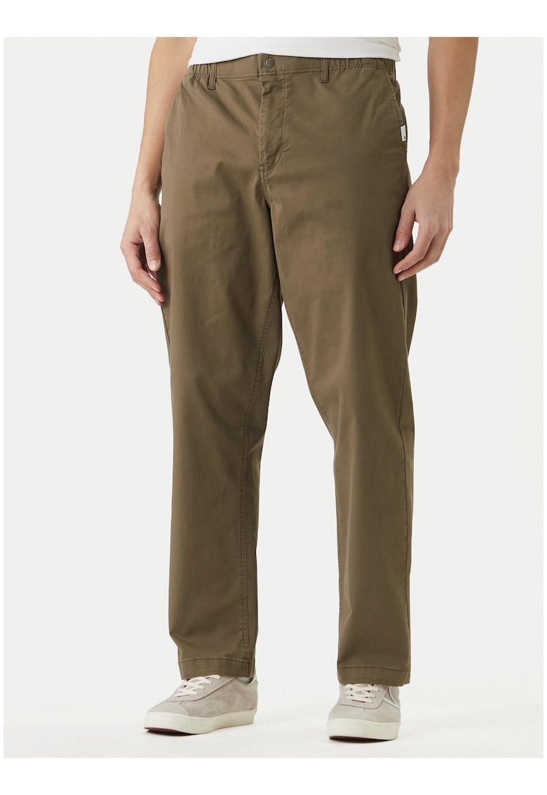 Pantaloni Chino Barbati - Verde - bumbac - regular fit -