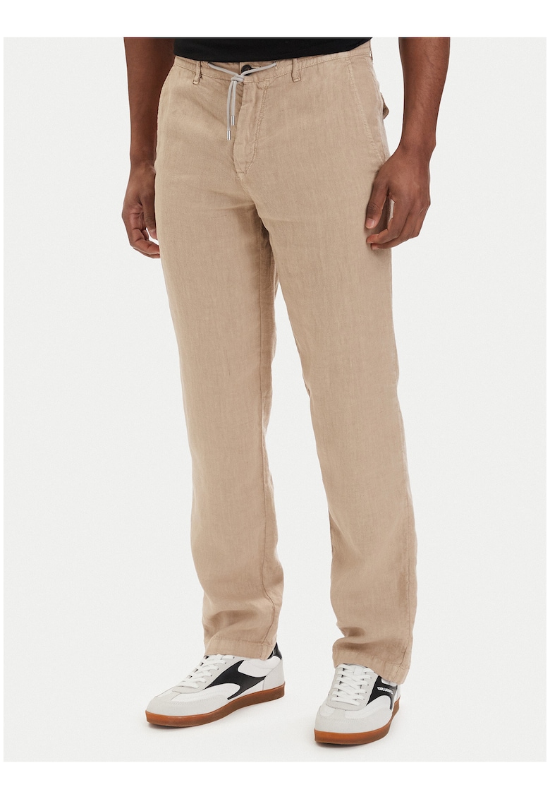 Pantaloni Chino Barbati - Bej - poliester-viscoza - regular fit