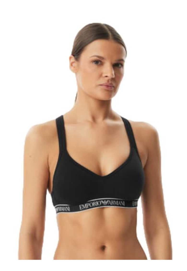 Bustiera sport - neagra - bumbac - fara armatura