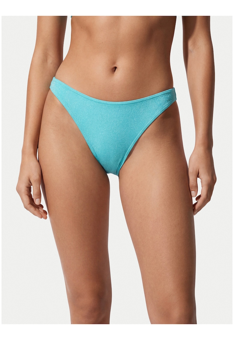 Slip de bikini - turcoaz - material sintetic - croiala braziliana