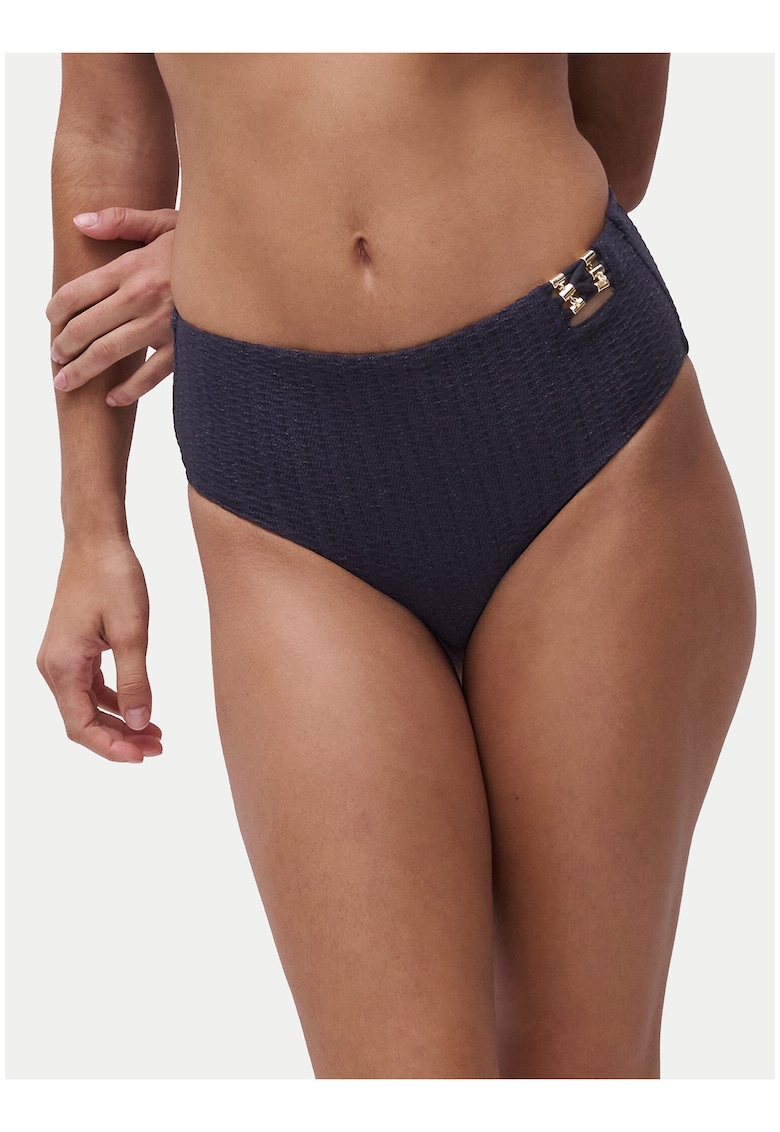 Slip de baie dama - talie inalta - albastru - poliamida - set disponibil