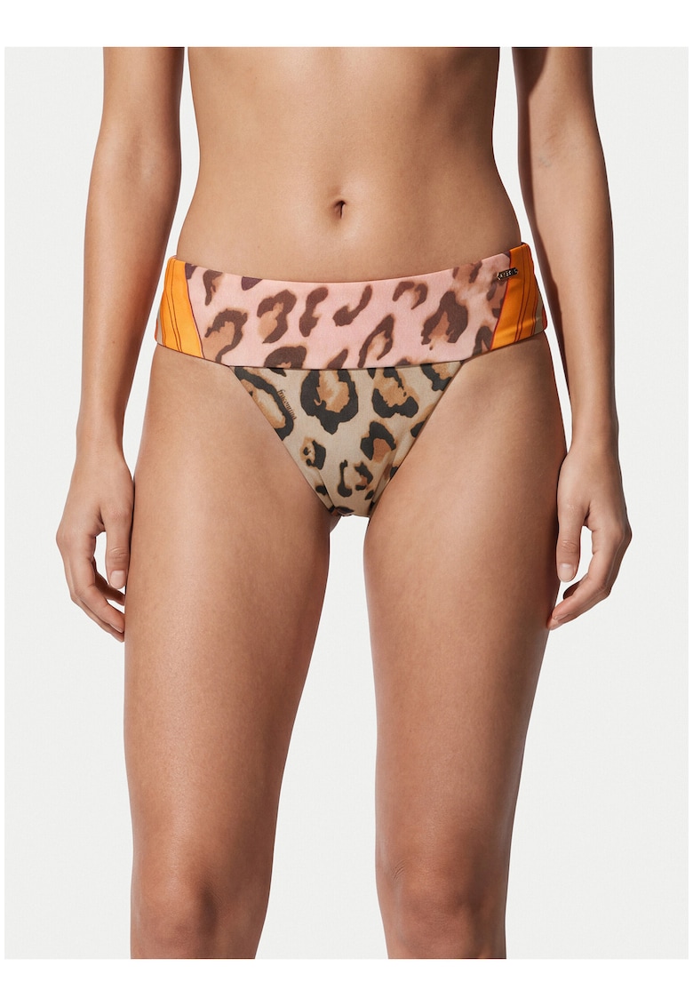 Slip de bikini pentru femei - multicolor - animal print - material sintetic