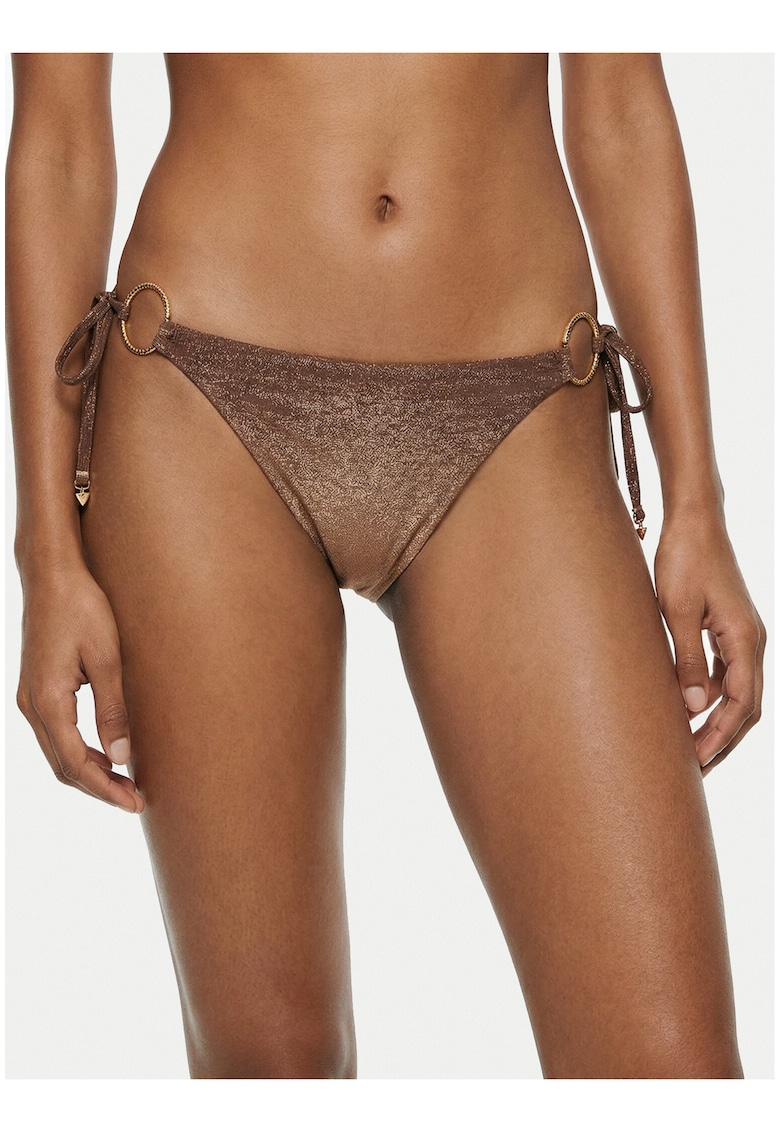 Slip de bikini - clasic - sclipitor - maro - poliester|poliamida