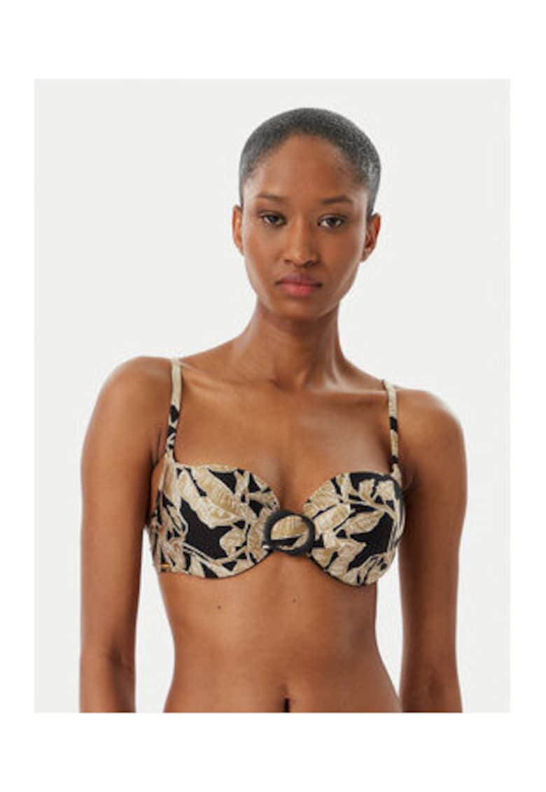 Sutien de bikini dama - negru-verde - grafic - poliamida-elastan -
