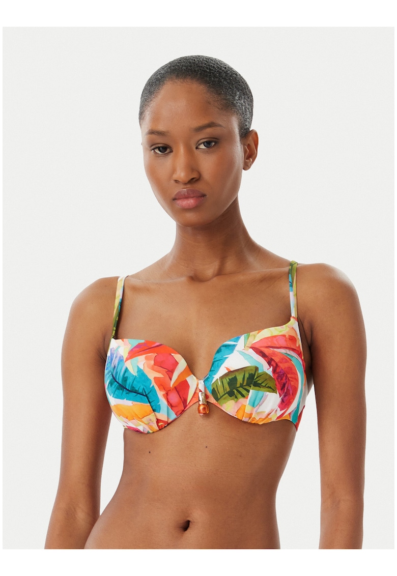 Sutien de bikini dama - multicolor - material elastic - imprimeu grafic -