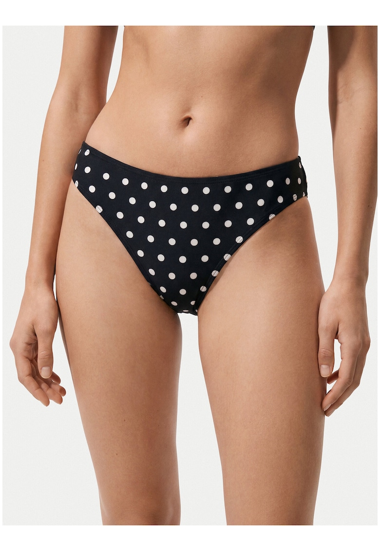 Slip de bikini Dama - buline - negru - nylon/elastan