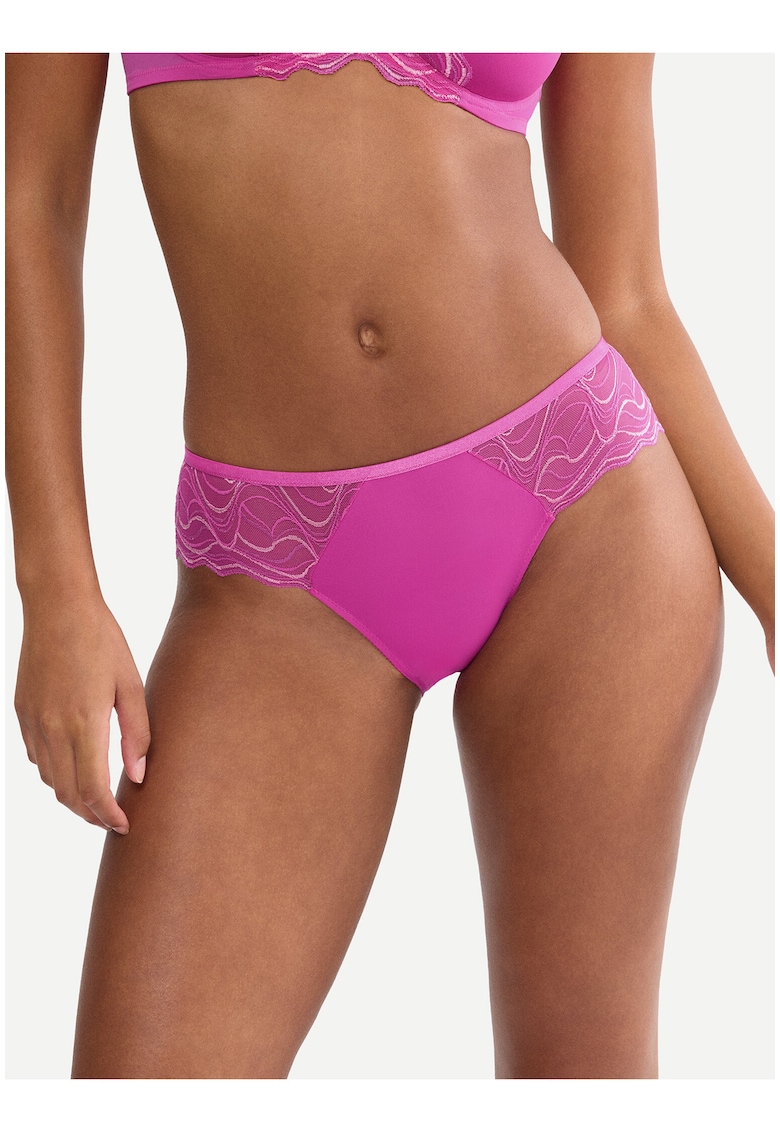 Chiloti clasici - roz - dantela - material elastic