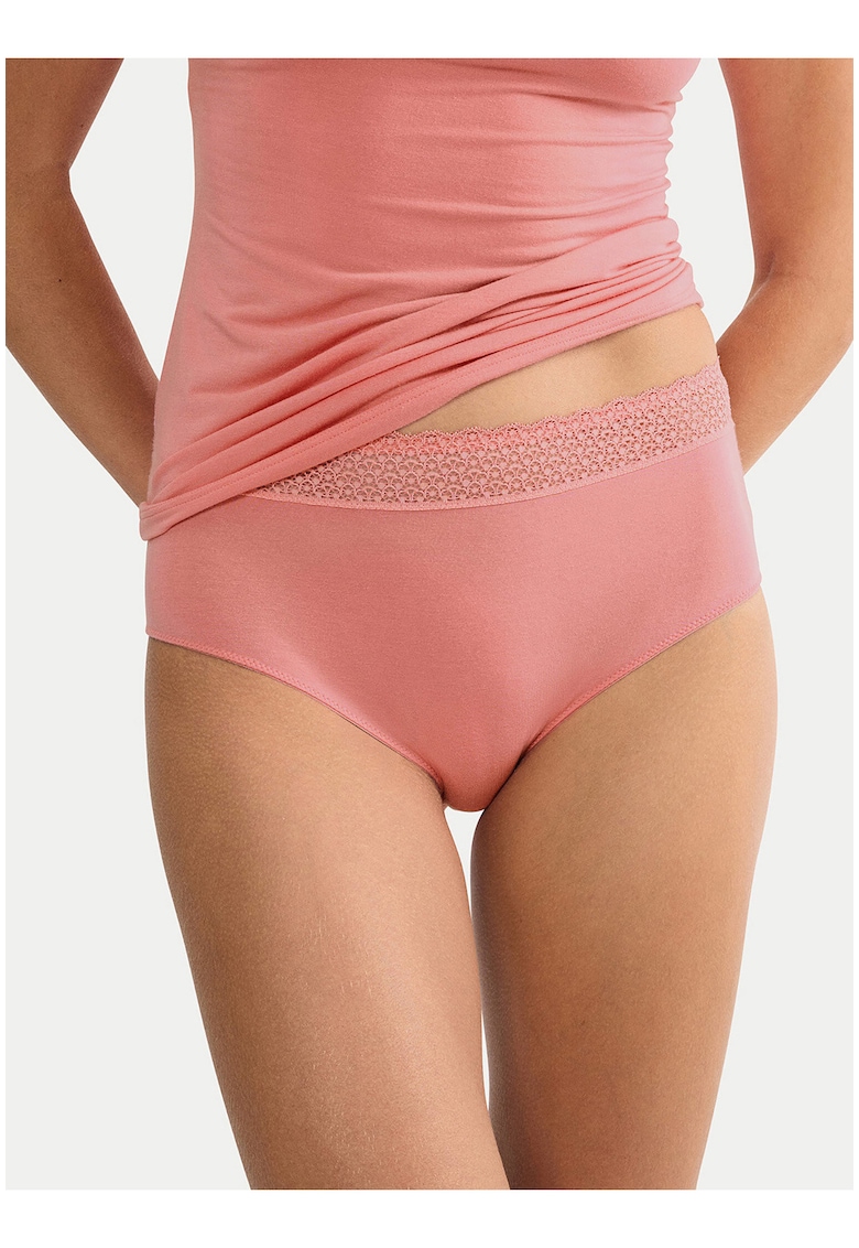 Chiloti clasici dama - roz - dantela - material moale - set