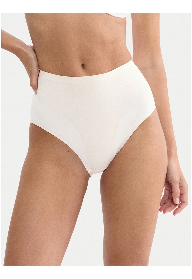Chiloti clasici cu talie inalta - Bej - material elastic - design minimalist