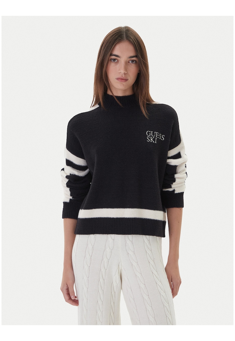 Pulover dama negru/alb