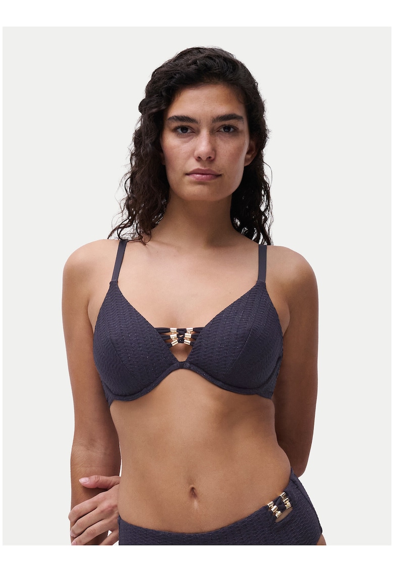de bikini Poliamida - Bleumarin - Alb/Negru/Albastru