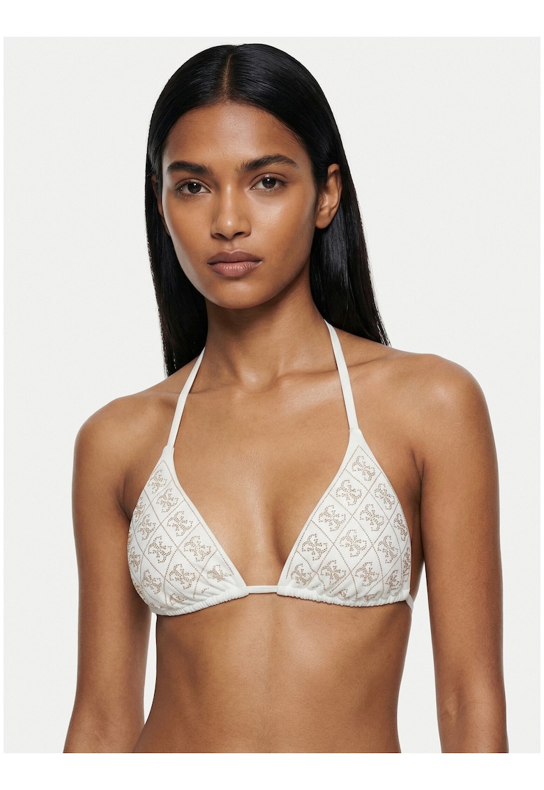 Sutien de bikini pentru femei - alb - cupe detasabile - bretele nedetasabile - material elastic