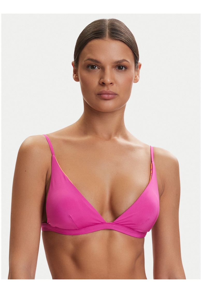 Costum de baie bikini - violet - cu cupe intarite - design reversibil - material elastic