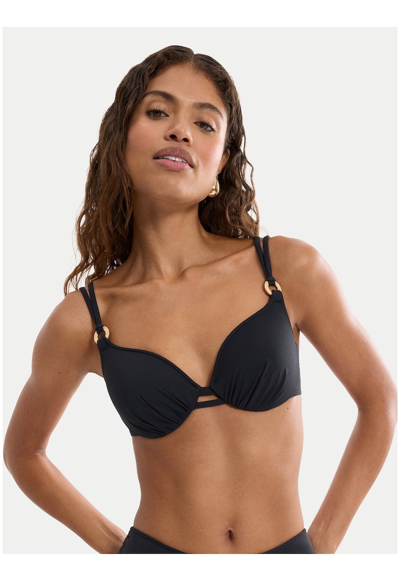 Sutien de bikini dama - negru - material sintetic - set plaja