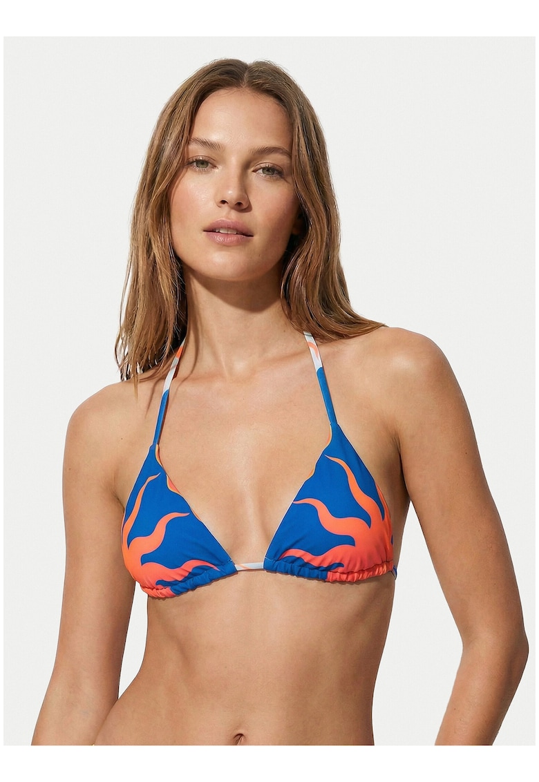 Top bikini dama - reversibil - albastru - material sintetic