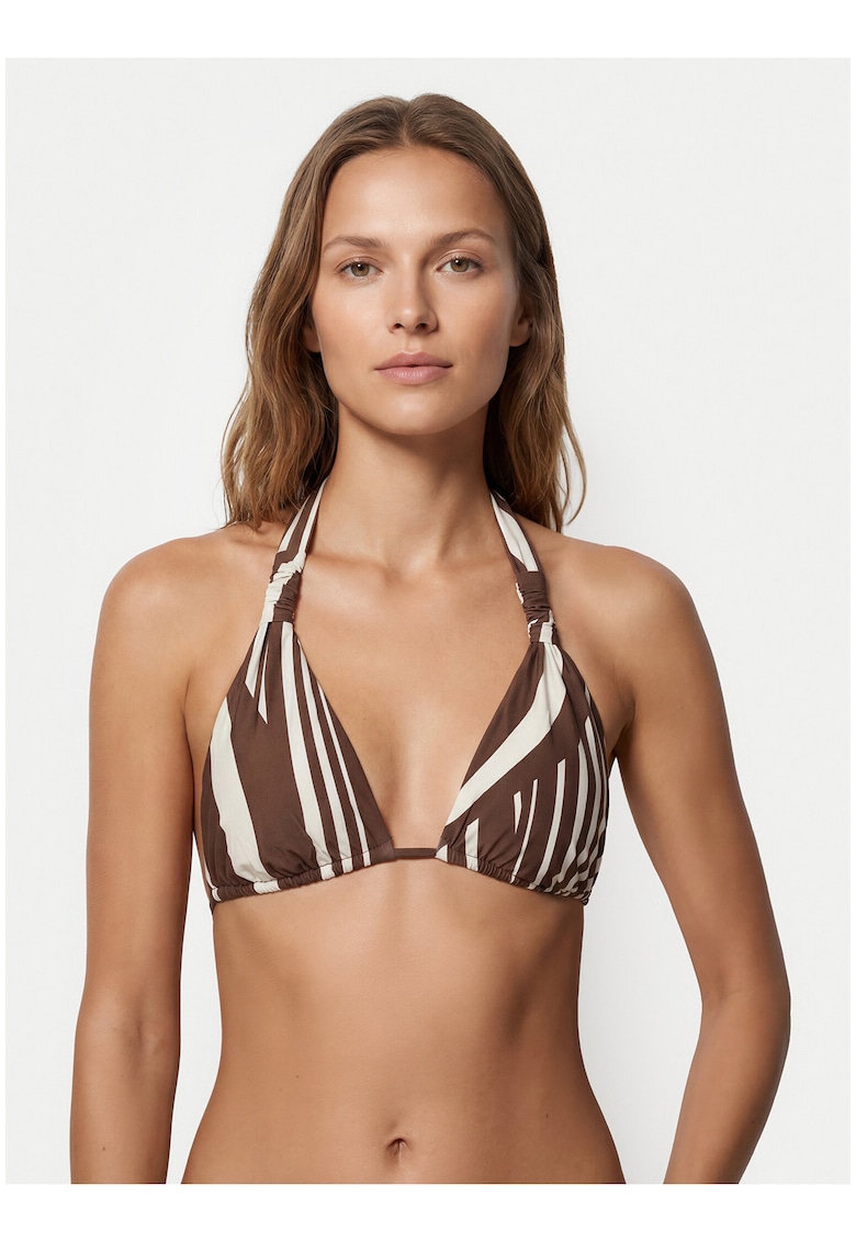 Sutien de bikini pentru femei - maro - imprimeu grafic - material sintetic