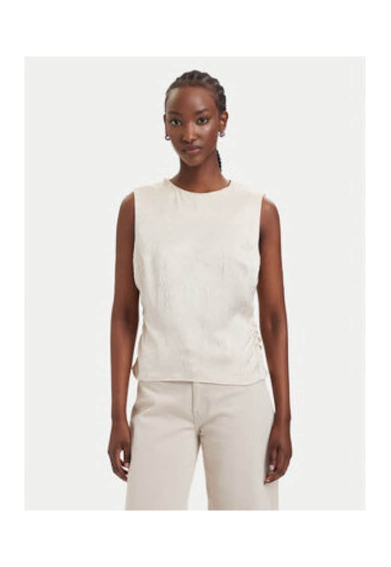 Bluza dama - bej - casual - fara maneca - poliester