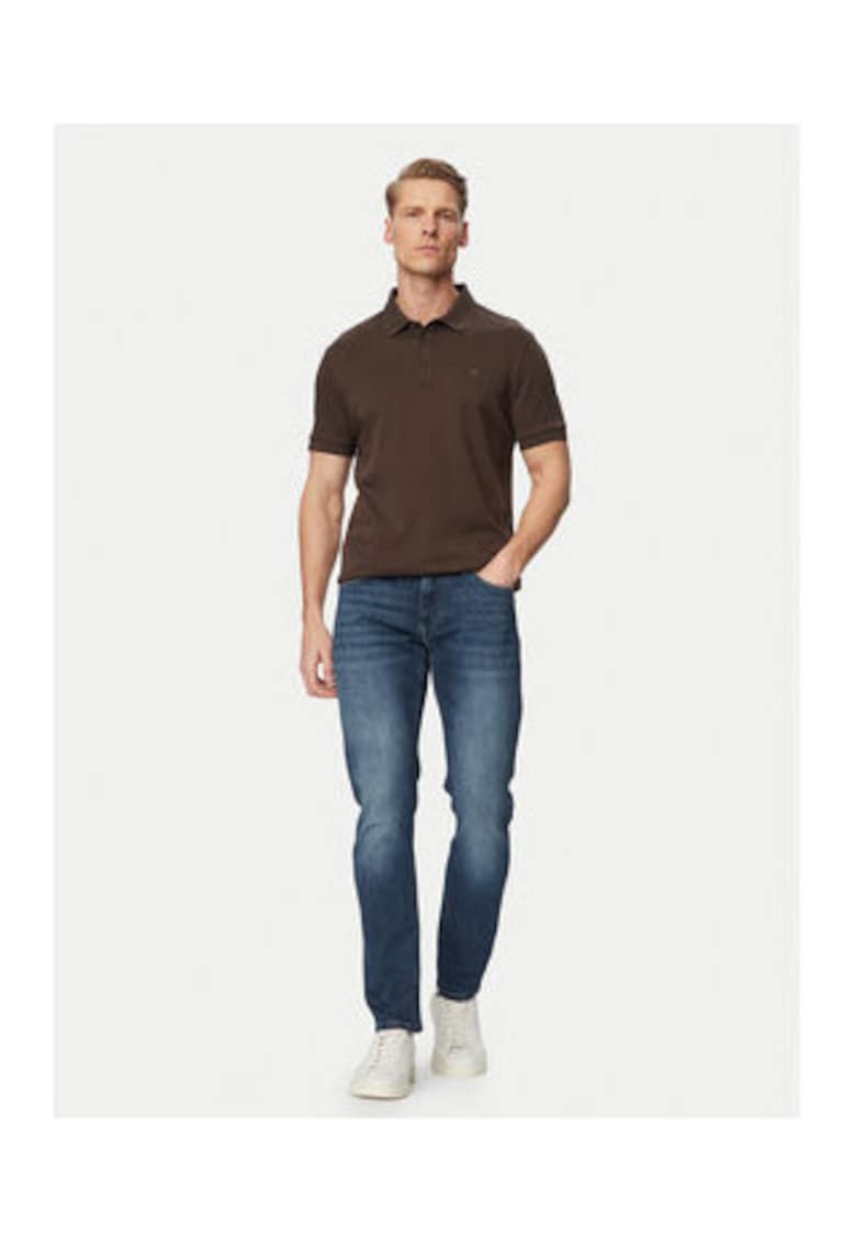 blugi din bumbac cu elastan cu fermoar croiala skinny - bleumarin - Alb/Albastru