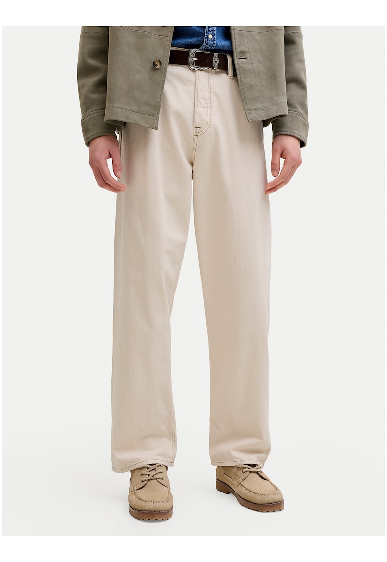 Blugi barbati - bej - croiala baggy fit - 100% bumbac