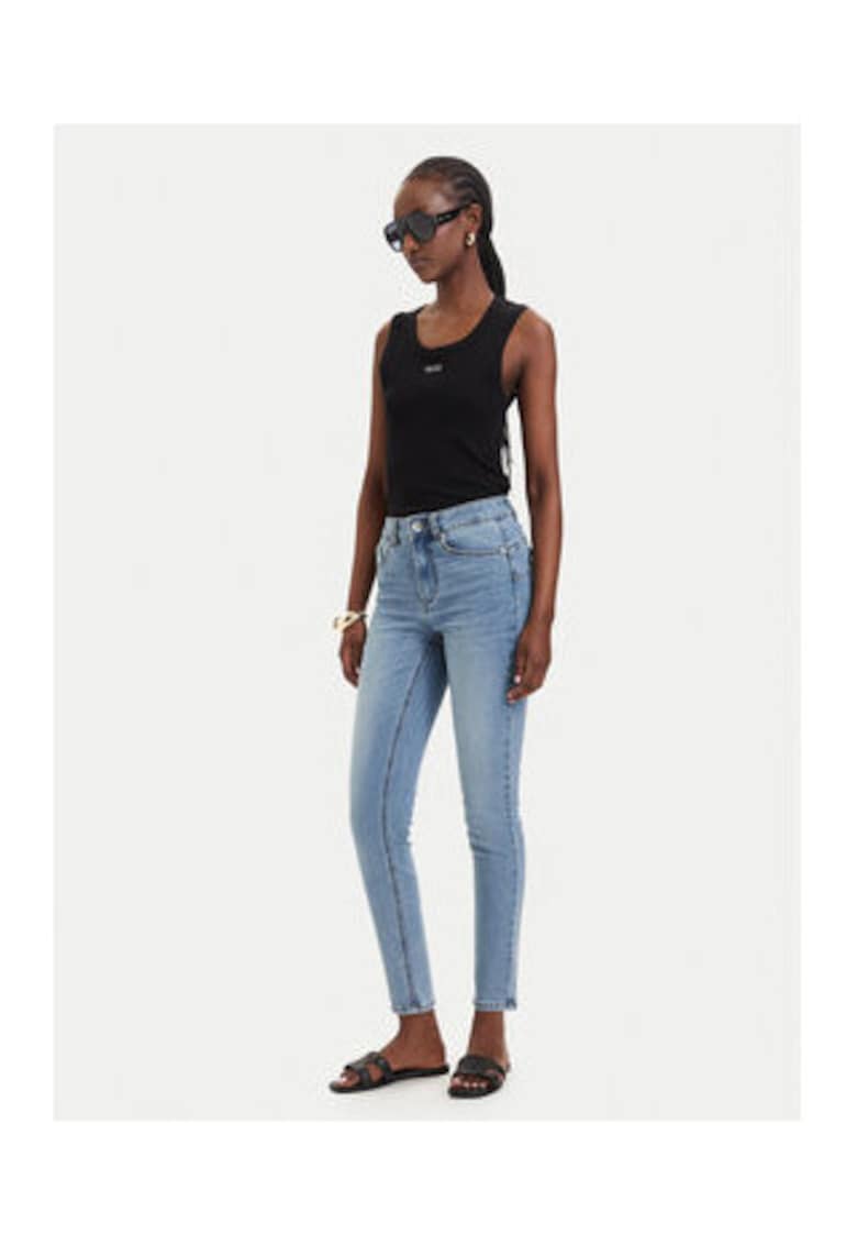 Blugi dama - skinny - albastru - bumbac-poliester -