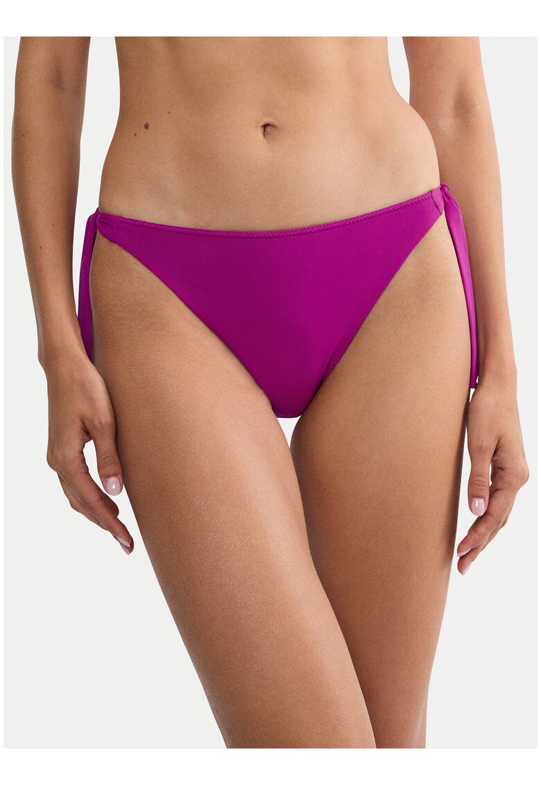 Slip de bikini pentru femei - material sintetic - croiala clasica - Roz